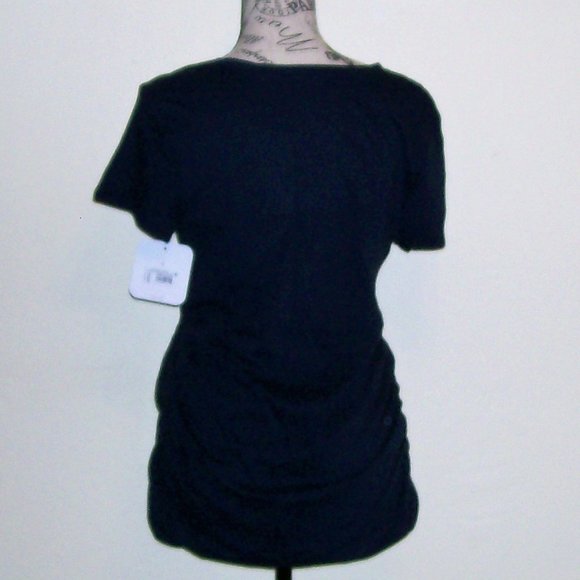 NWT Maternity Shirred V-Neck Tee - Picture 4 of 6